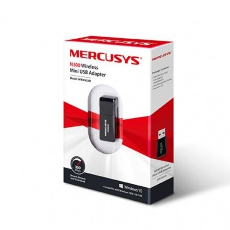  Mercusys MW300UM N300 Wireless Mini USB Adapter  