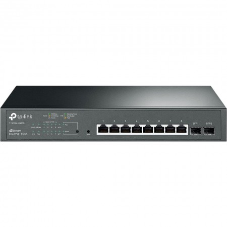 TP-Link T1500G-10MPS JetStream 8-Port 10/100/1000 Mbps + 2 SFP Slots L2 Managed Switch