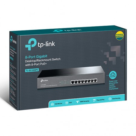 TP-Link T1500G-10MPS JetStream 8-Port 10/100/1000 Mbps + 2 SFP Slots L2 Managed Switch