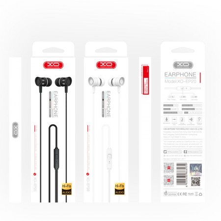 XO In-Ear Slušalice sa mikrofonom EP20 Black