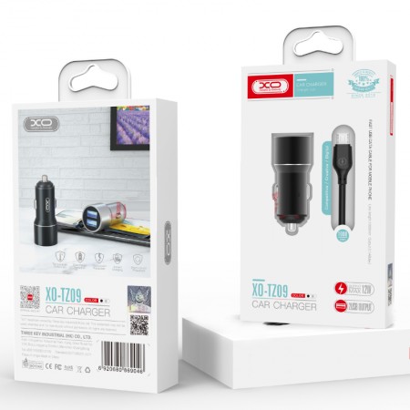 XO TZ09 Car charger + Type-C Cable 1m