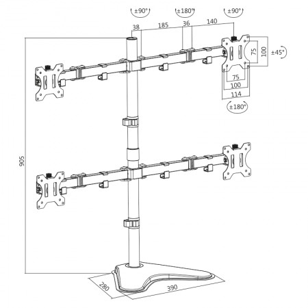 Logilink nosač za cetiri monitora BP0046