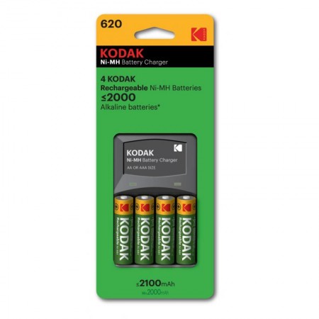 Kodak Baterije 4KOM AA 2100mAh + Punjač za AA/AAA