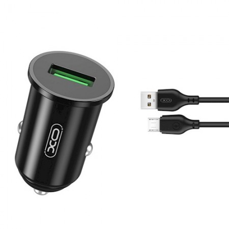 XO TZ12 Car charger QC3.0 18W + Micro USB Cable 1m