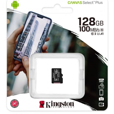 Kingston MicroSD Canvas Select Plus Memory Card 128GB Class10 