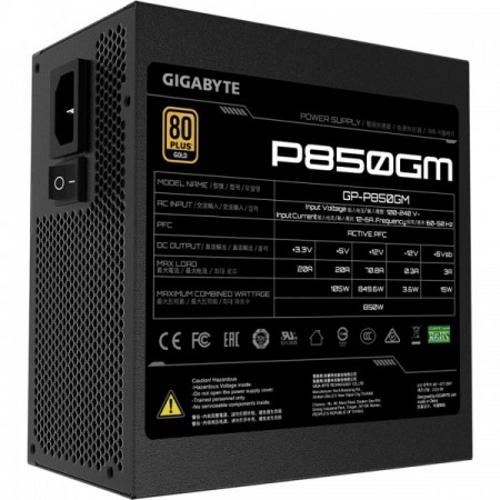 Gigabyte PSU Gold 80 Plus 850W GP-P850GM Modular