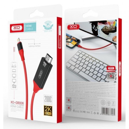 XO GB006 Lightining to HDMI Cable 2K 2m