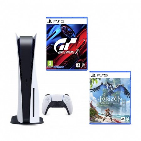 Konzola Playstation 5 + Horizon Forbidden West PS5 + Gran Turismo 7 PS5