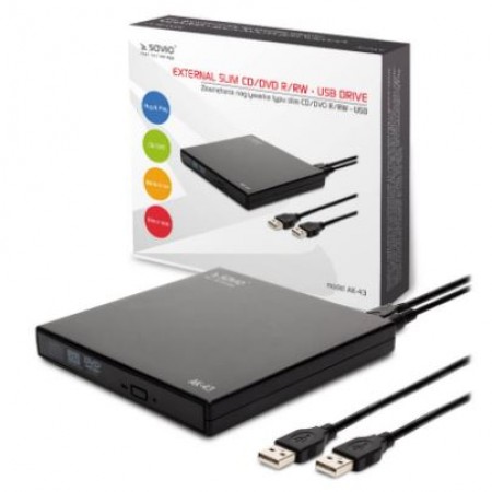 Savio DVD-RW Slim External Black - eksterna przilica