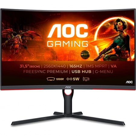 31.5" AOC CQ32G3SU QHD 165Hz Curved Gaming Display