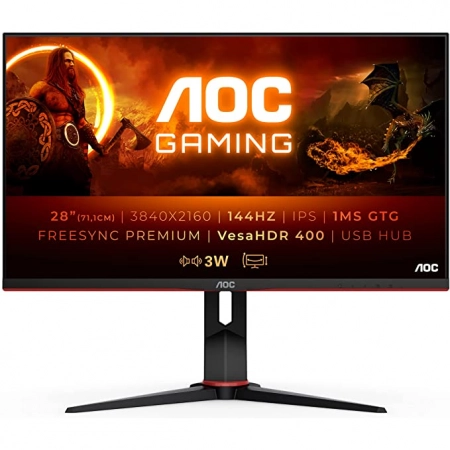 28" AOC U28G2XU/BK 4K Gaming Display