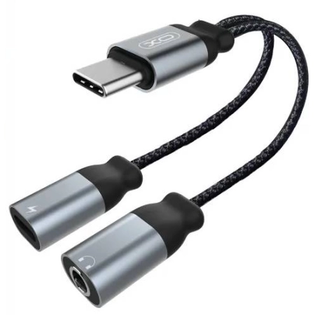 XO NBR160B Adapter Type-C to Type-C + 3.5mm konektor