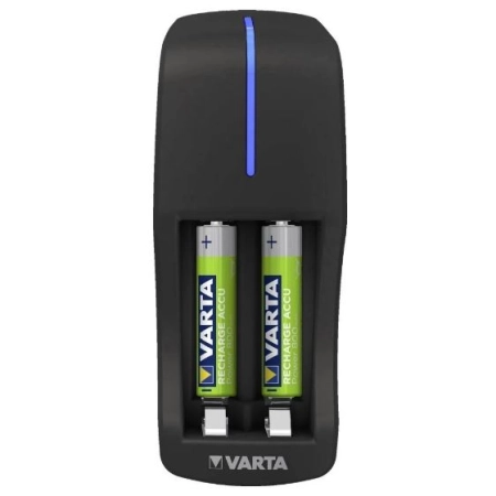 Varta Baterije 2KOM AAA 800mAh + Mini Punjač AA/AAA