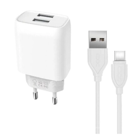 XO 2-port USB wall charger L57 2.4A + Type-C cable