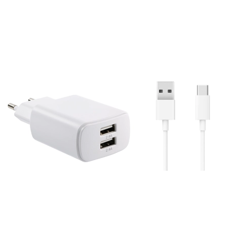 XO L109 Dual USB 2.4A Charger + Type-C cable