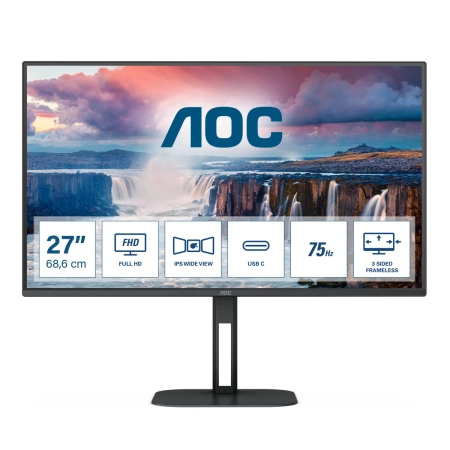 27" AOC 27V5CE/BK USB HUB-C Display