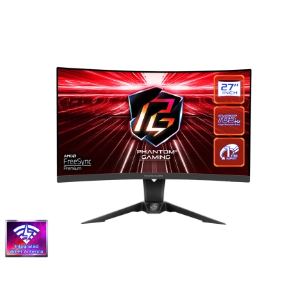 27" ASROCK PG27Q15R2A 165Hz WiFi QHD Curved Gaming Display