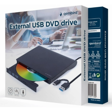 Gembird External DVD-USB Drive Black