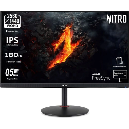 27" ACER NITRO XV2 V3 XV272U WQHD 180Hz Gaming Display