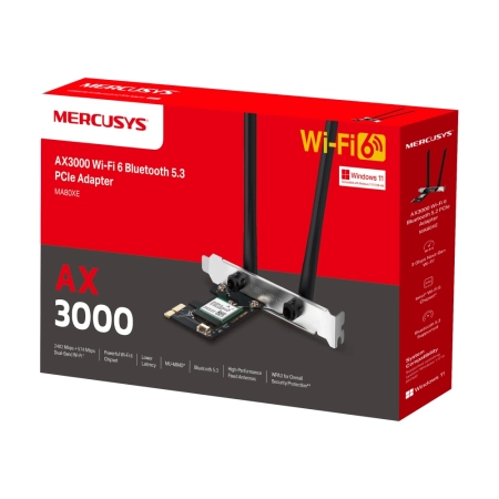 Mercusys MA80XE AC3000 Wi-Fi 6 Bluetooth 5.3 PCIe Adapter