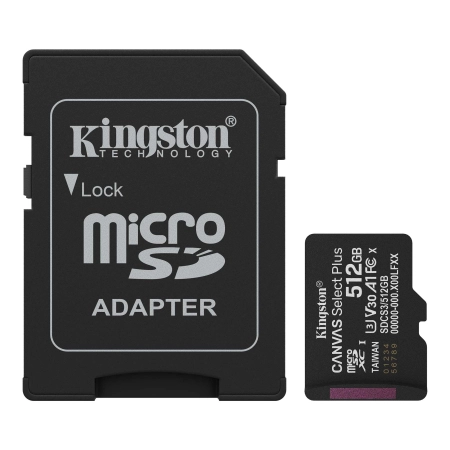 Kingston MicroSD Canvas Select Plus Memory Card 512GB A1 Class10