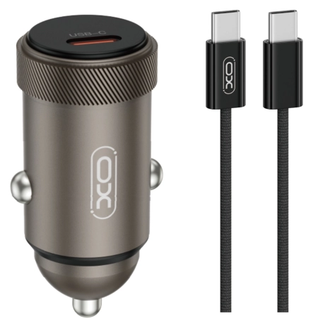 XO CC70 Car charger 30W + Type-C Cable Black