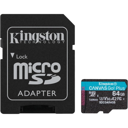 Kingston MicroSD Canvas Go Plus Memory Card 64GB V30