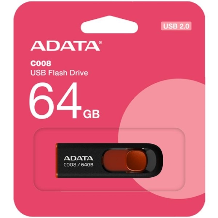 ADATA USB Memorija C008 64GB USB 2.0 Crno-crveni