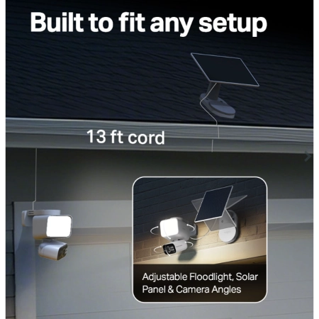 TP-Link Outdoor Solar-Powered Wi-Fi Floodlight Pan/Tilt Camera Tapo C615F KIT