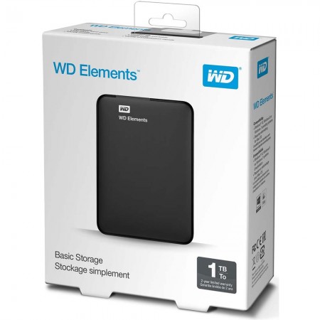 WD 1TB External HDD Elements Portable 2.5" USB 3.0 Black